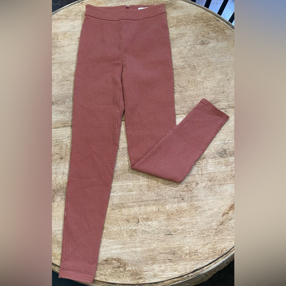 Urban Outfitters Women’s XS Rayon Blend Rust/Cream Polka Dot Ponte‎ Pants